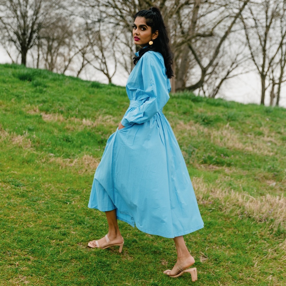 Blue Shirt Dress